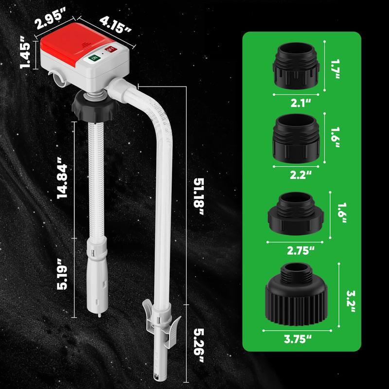 Portable Automatic Car Fuel Transfer Pump Auto-Stop 3.2GPM, USB Charging for Gasoline, Diesel, Kerosene, Light Oils, Non-Potable Water, Apply to Automobiles, Motorcycles, Lawn Mowers, Chainsaws, Agricultural Equipment, Heavy Duty