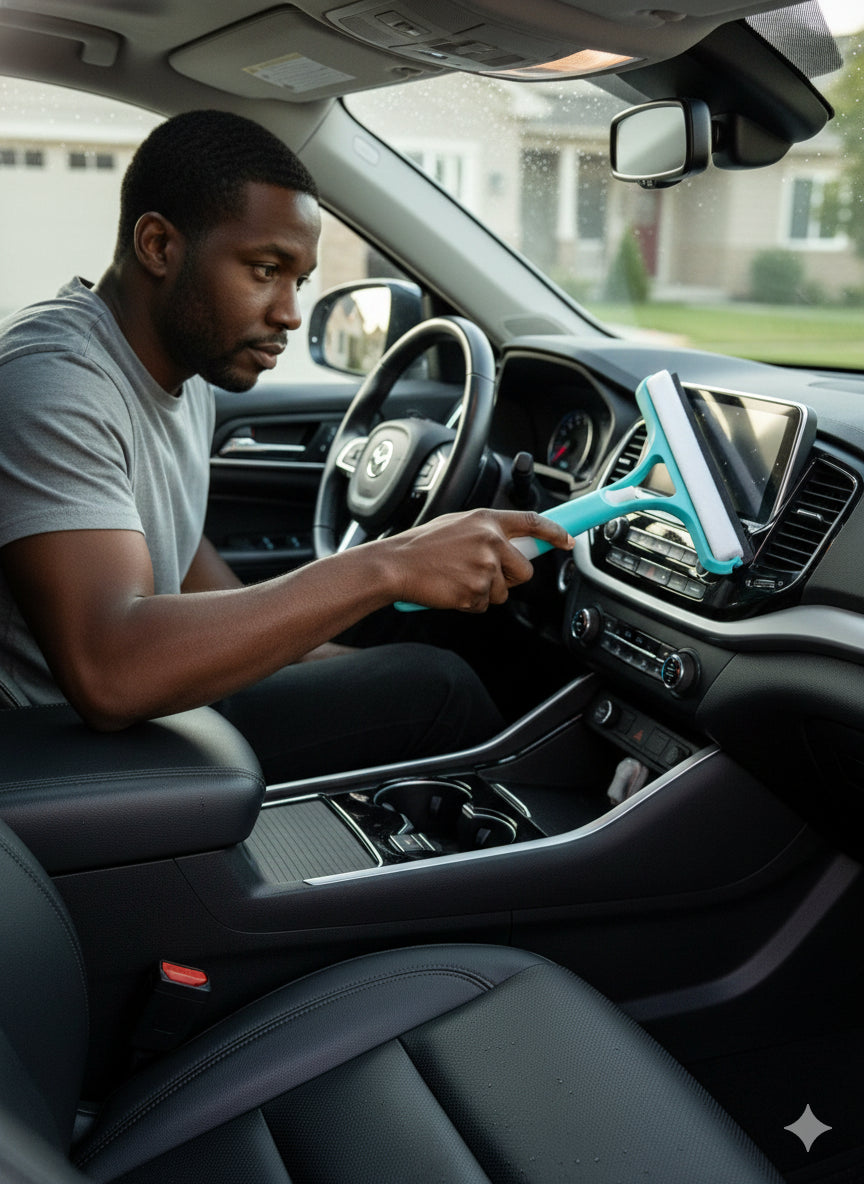 Effortless 3-in-1 Window Cleaning Scraper with Spray Bottle – Multi-Function Squeegee for Stylish Fall Decor in Yellow