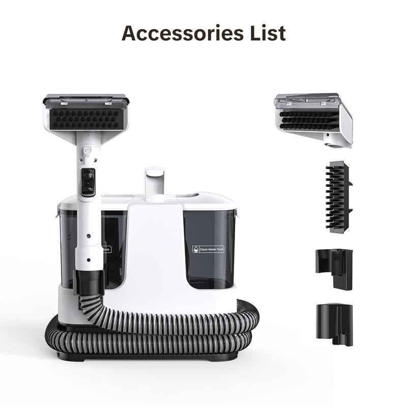 Powerful Mini Spot Cleaner – 500W, 14Kpa Suction for Pet Stains & Upholstery, Self-Cleaning Hose, Dual Water Tanks – Perfect for Carpets, Couch, Car Seats & Mattresses