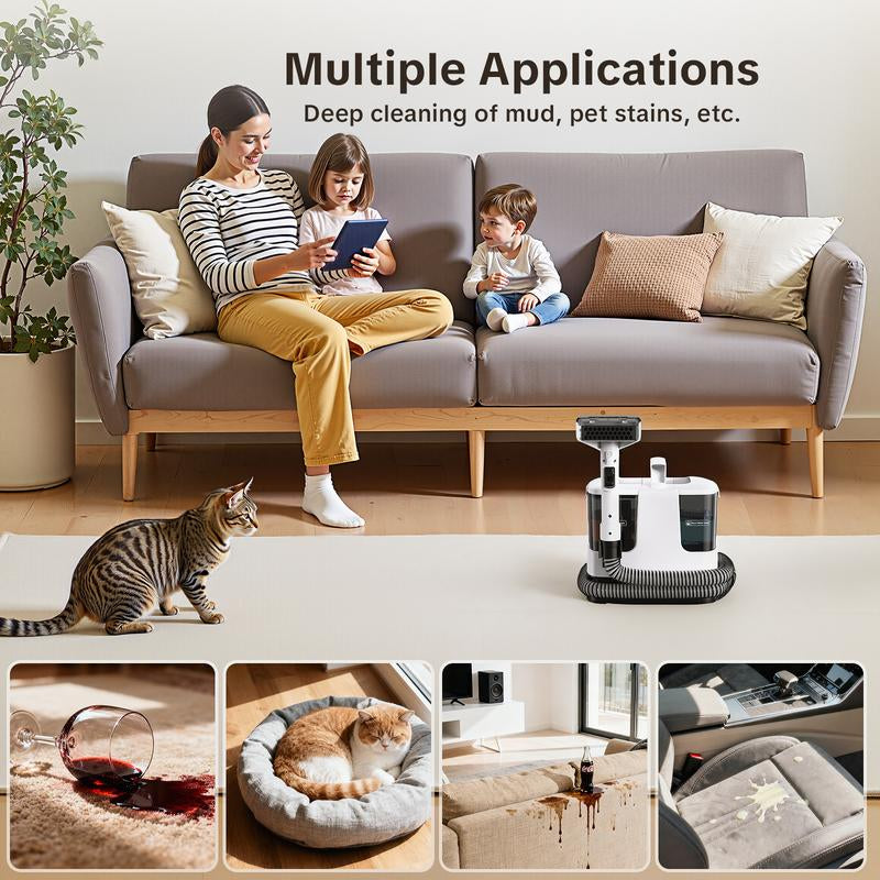 Powerful Mini Spot Cleaner – 500W, 14Kpa Suction for Pet Stains & Upholstery, Self-Cleaning Hose, Dual Water Tanks – Perfect for Carpets, Couch, Car Seats & Mattresses