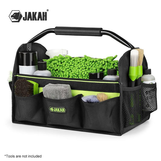 Wide Mouth Tool Bag Quick Load Collapsible Detailing Caddy & Storage Organize (For Cars, Trucks, Suvs, Rvs, Home, Workspace) Tool Bag Organizer Black JK-155